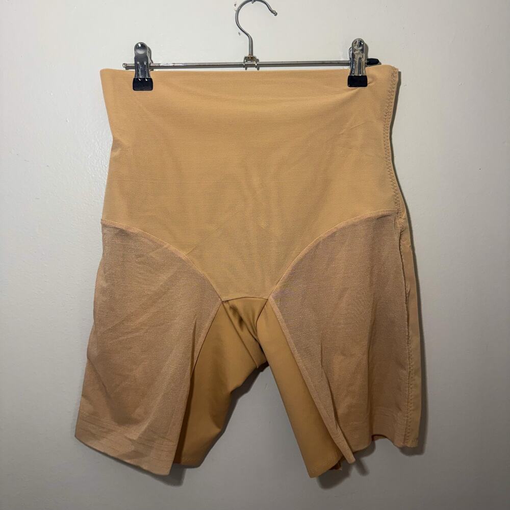 Honeylove SuperPower Short Sand Beige High Waisted Shapewear Mid-Thigh Large